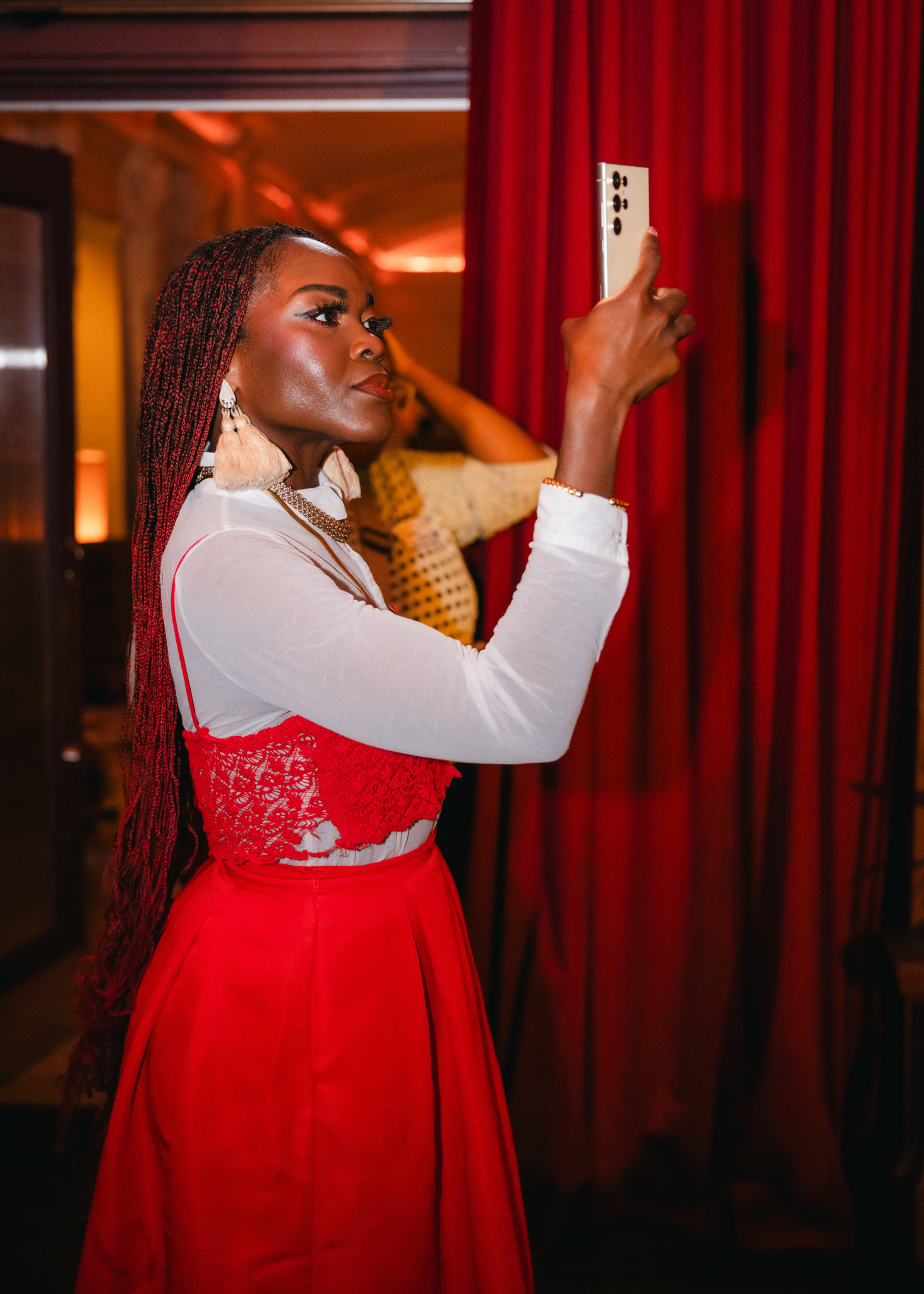 Creator-Economy-NYC-Get-Out-Of-Your-Own-Way-Red-Crop-Top-Red-Skirt-Befitting-Style