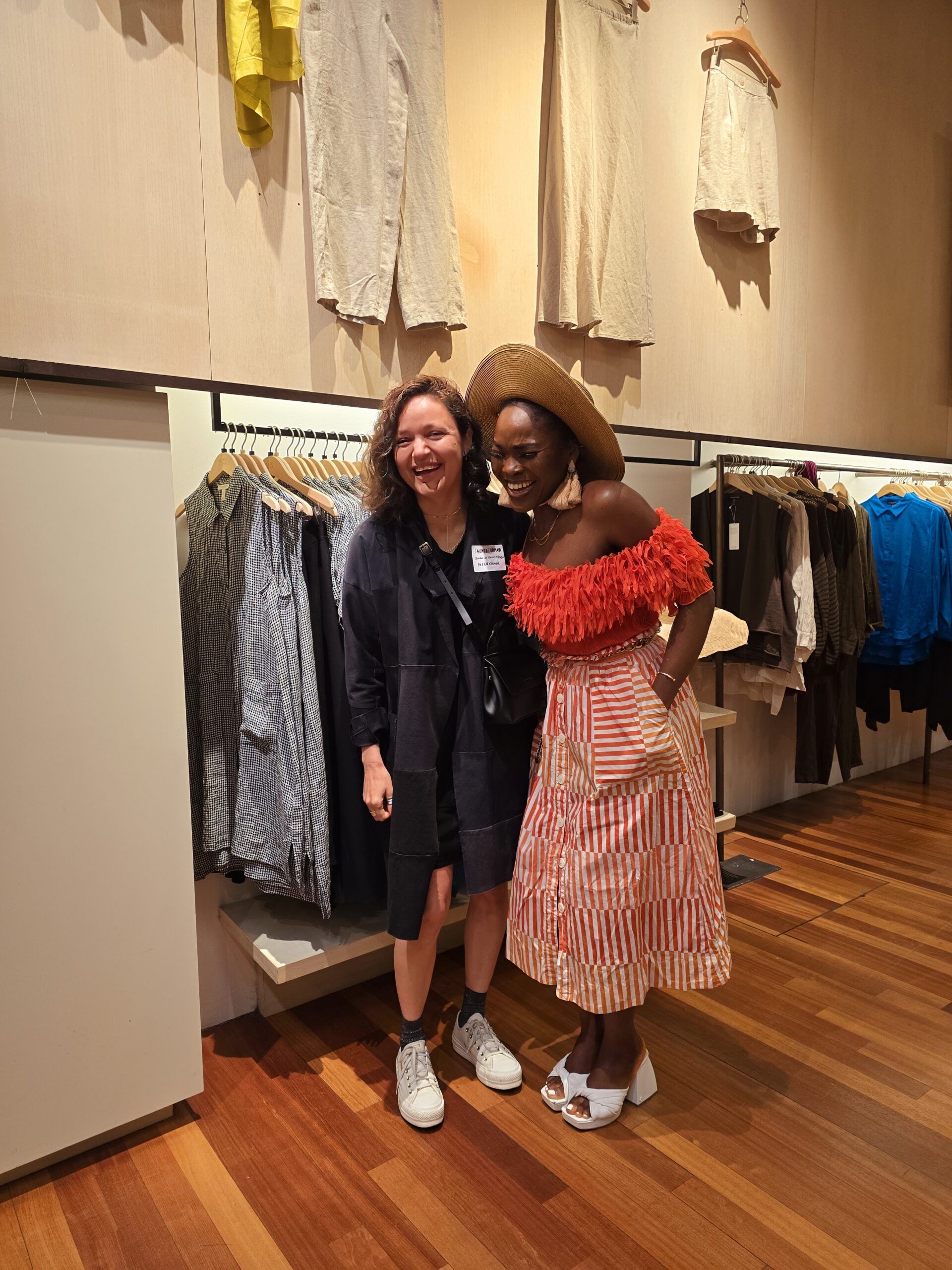 Carmen Gama and Oyinkan Ogunleye at Eileen Fisher for World Earth Day